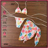  Combo 3 Món Tam Giác Mix Khăn Voan Hoạ Tiết Nhiệt Đới GECKO 4CB41 