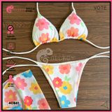  Combo 3 Món Tam Giác Mix Khăn Voan Hoạ Tiết Nhiệt Đới GECKO 4CB41 