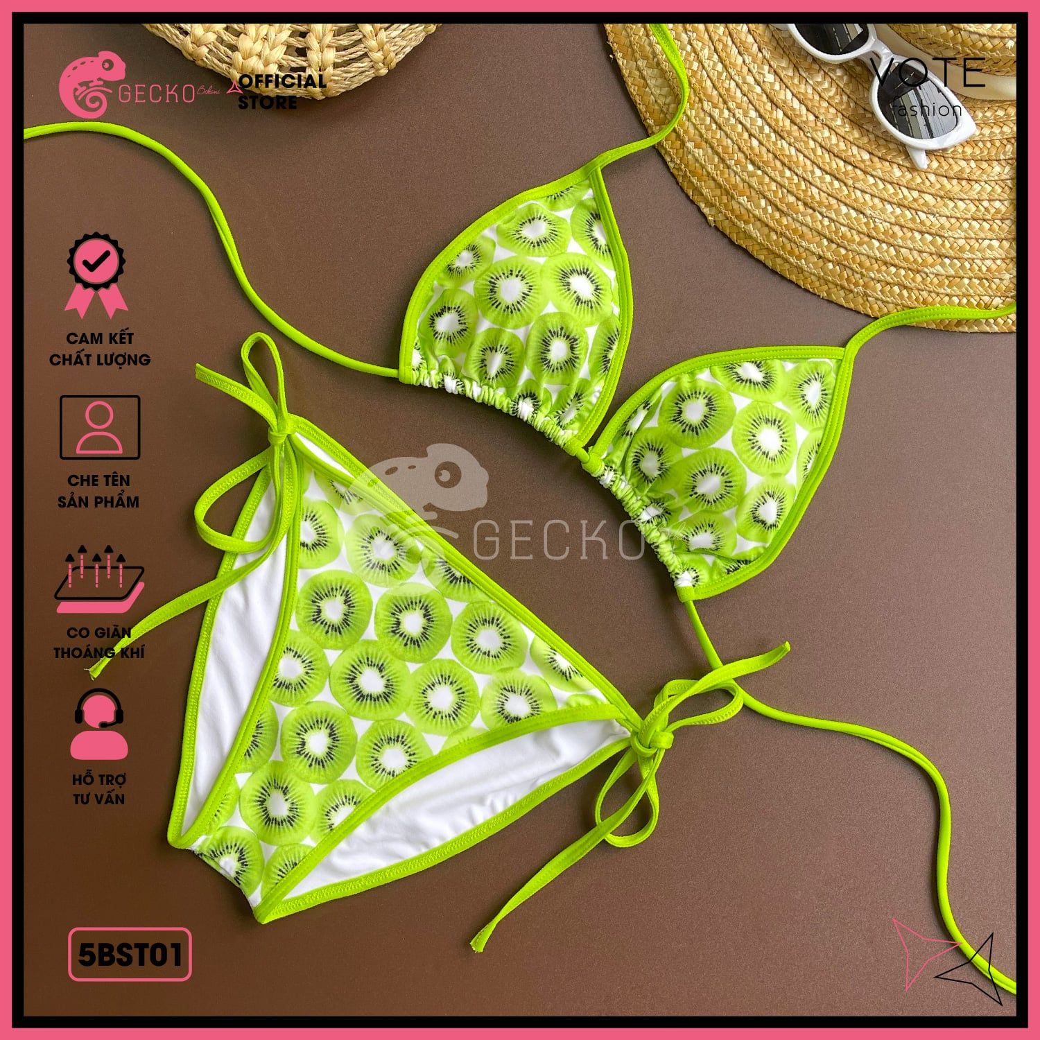  Bikini 2 Mảnh Kiwi Xuân Hè Cá Tính GECKO 5BST01 