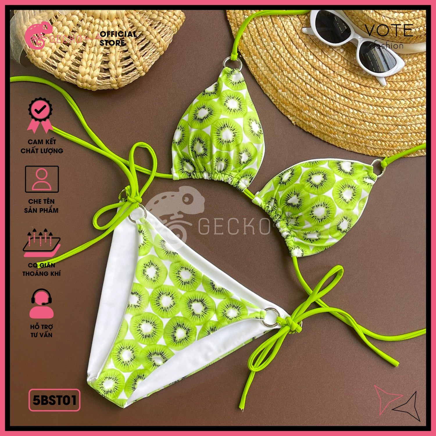  Bikini 2 Mảnh Kiwi Xuân Hè Cá Tính GECKO 5BST01 