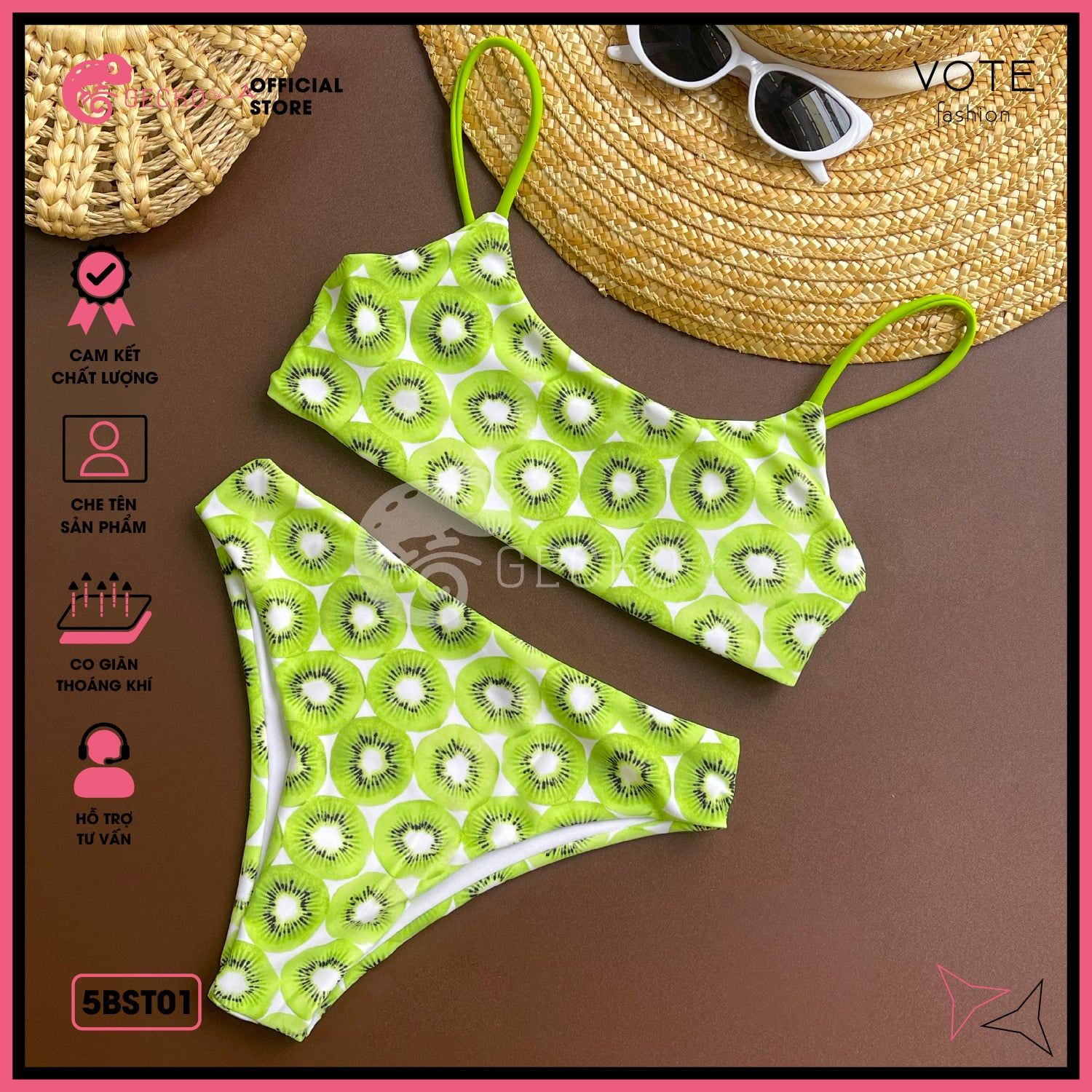  Bikini 2 Mảnh Kiwi Xuân Hè Cá Tính GECKO 5BST01 