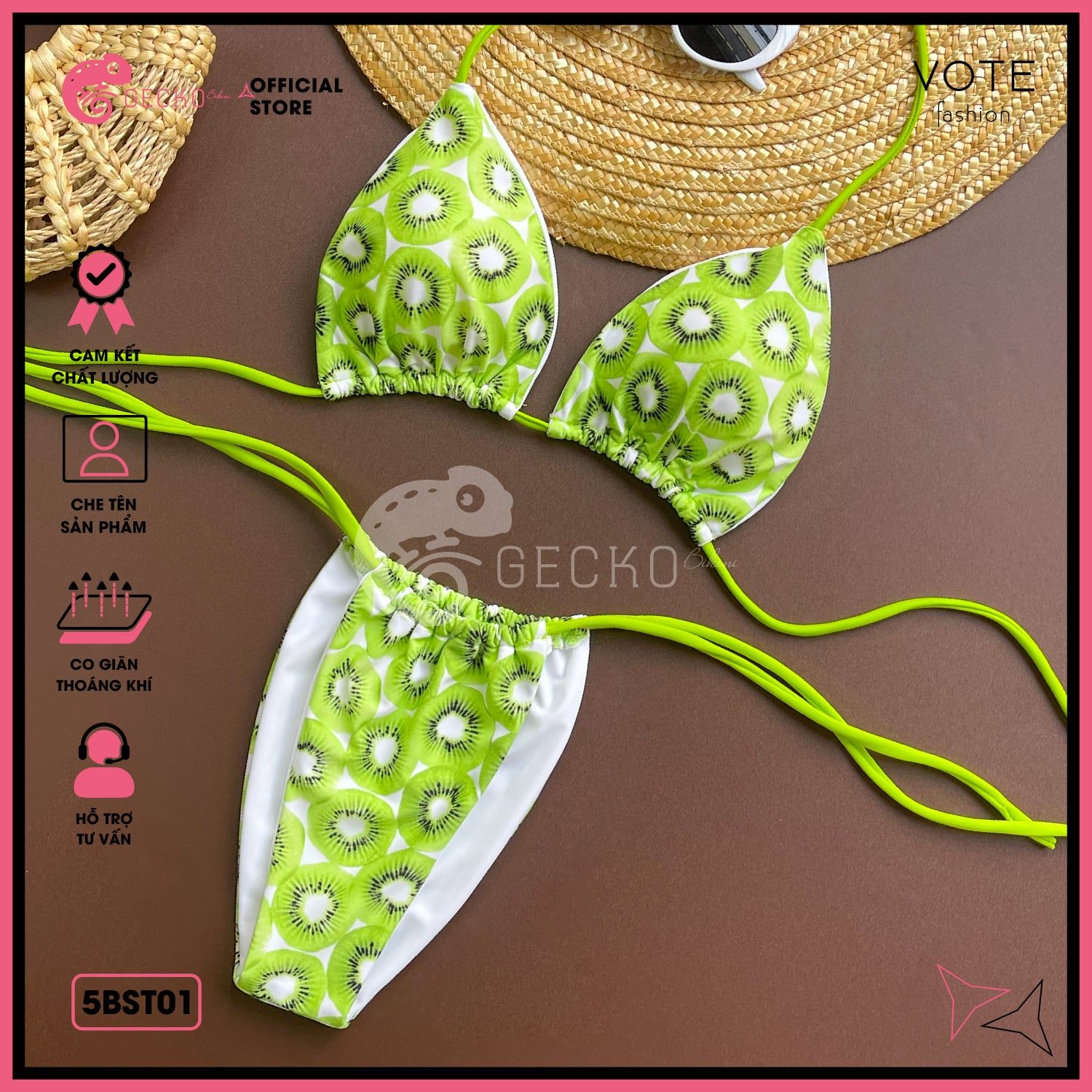  Bikini 2 Mảnh Kiwi Xuân Hè Cá Tính GECKO 5BST01 