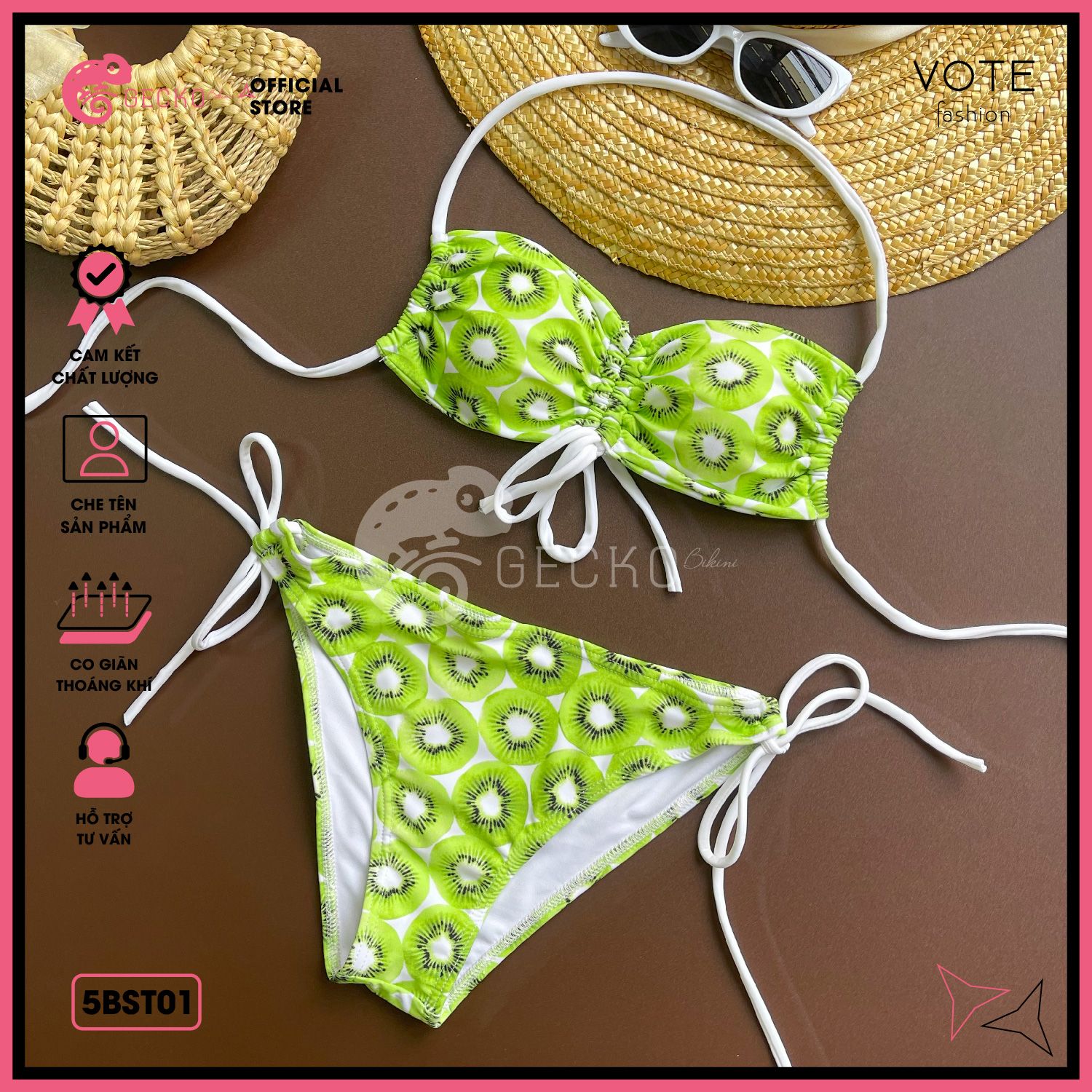  Bikini 2 Mảnh Kiwi Xuân Hè Cá Tính GECKO 5BST01 