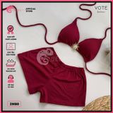  Bikini 2 Mảnh Tam Giác Mix Khoen Mặt Trời Quần Đùi Tăm Lạnh Cute GECKO 2M80 