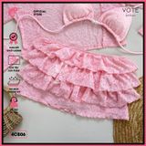  Combo 3 Món Bikini Tam Giác Ren Mix Ngọ.c Tra.i GECKO 4CB06 