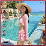  Combo 3 Món Bikini Tam Giác Ren Mix Ngọ.c Tra.i GECKO 4CB06 