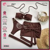  Combo 3 Món Bikini Cúp Ngực Mix 3 Khoen Kim Loại Gợi Cảm GECKO 4CB44 