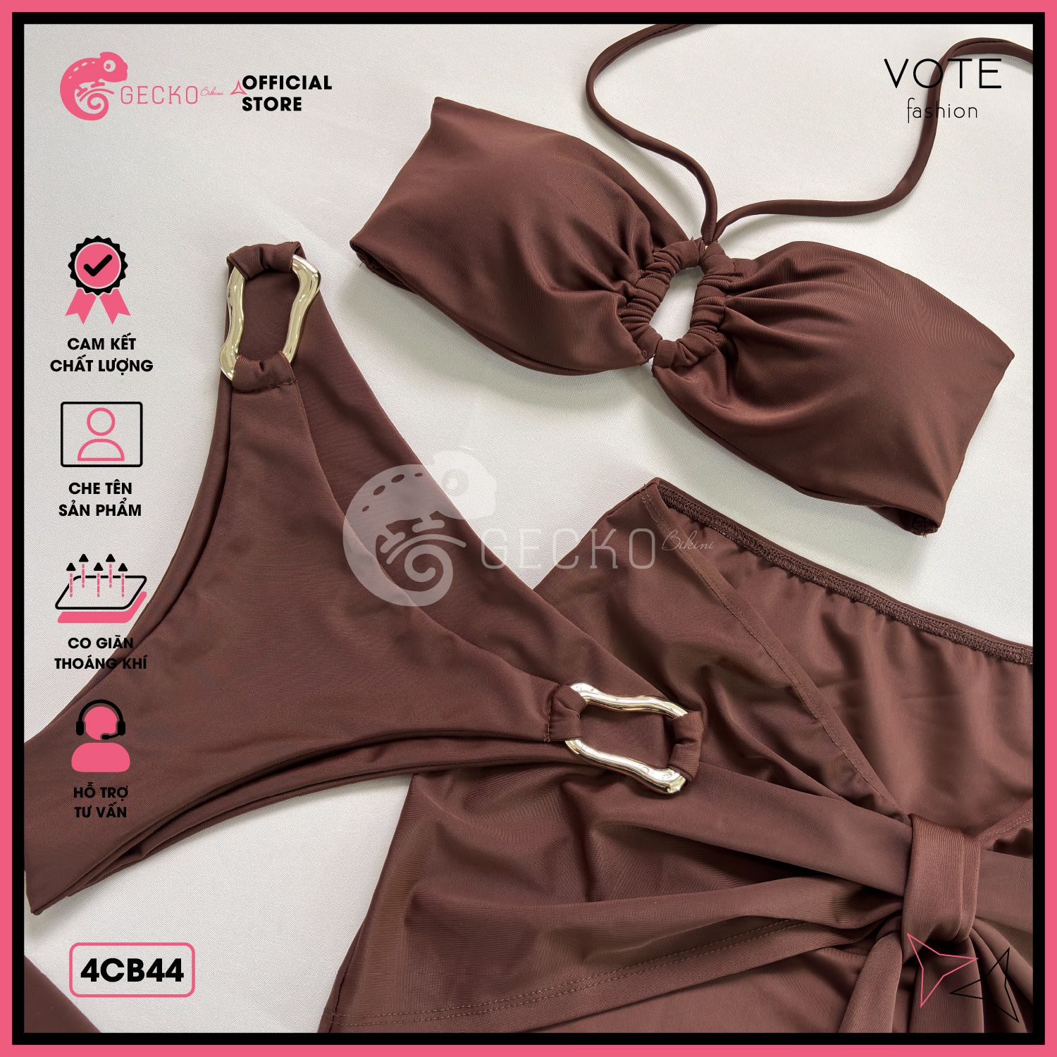  Combo 3 Món Bikini Cúp Ngực Mix 3 Khoen Kim Loại Gợi Cảm GECKO 4CB44 