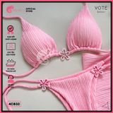  Combo 3 Món Bikini Tam Giác Mix Khoen Charm Kèm Khăn Cute GECKO 4CB32 