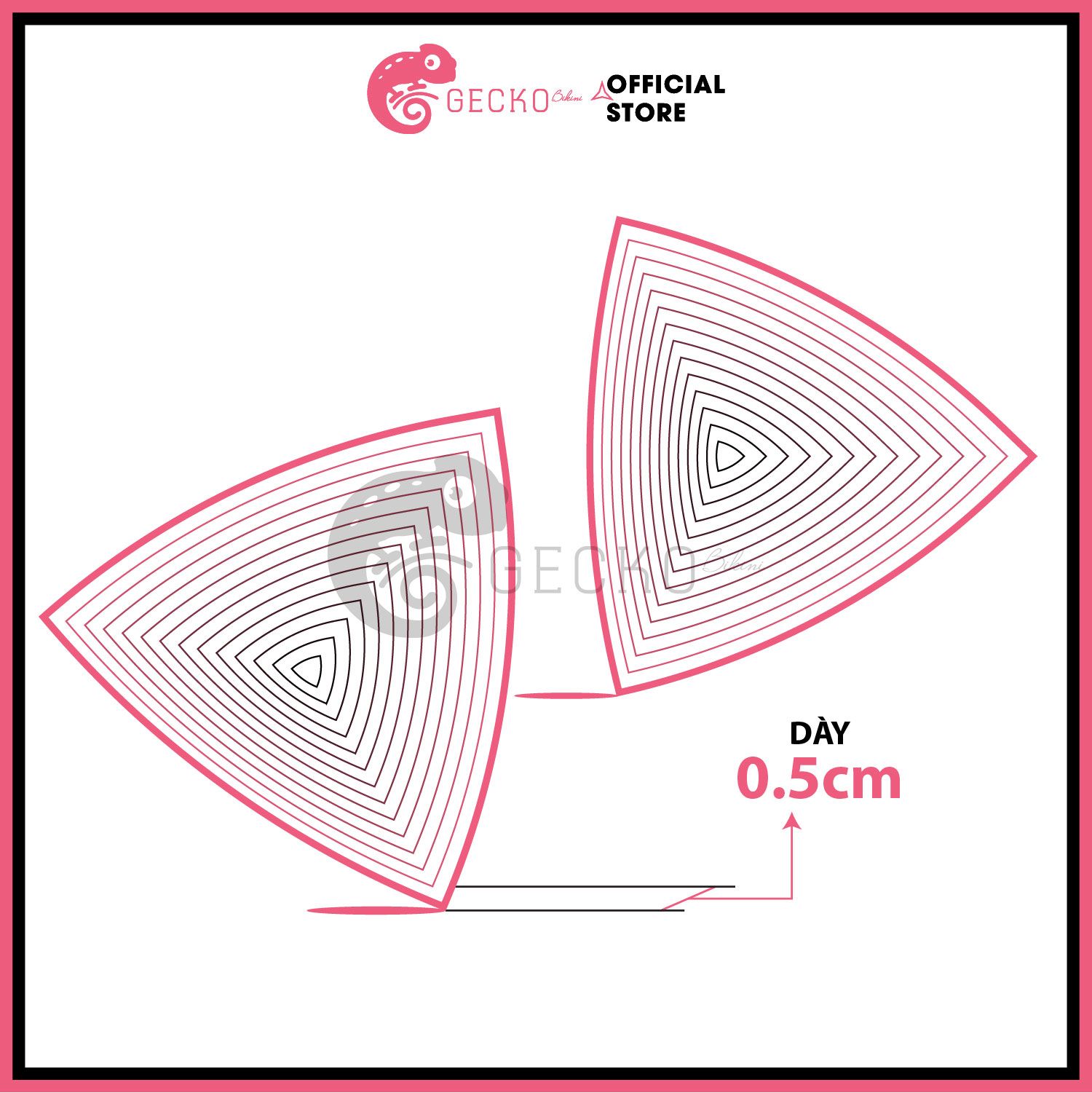  Cặp 2 Mút Đệm Tam Giác Dùng Mặc Kèm Áo Bra Bikini GECKO 3PK21 