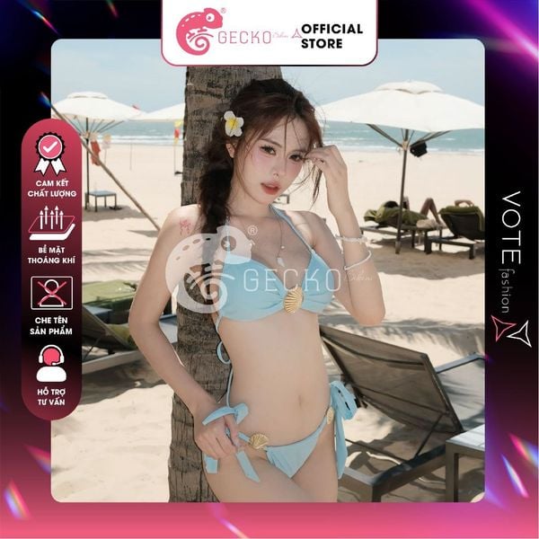  Bikini 2 Mảnh Đính Khoen Vỏ Sò Xinh Xắn Sexy GECKO 2M87 