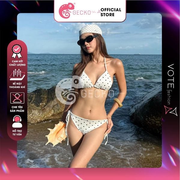  Bikini 2 Mảnh Tam Giác Chấm Bi Lotkhe Sexy Tăm Lạnh GECKO 2M91 