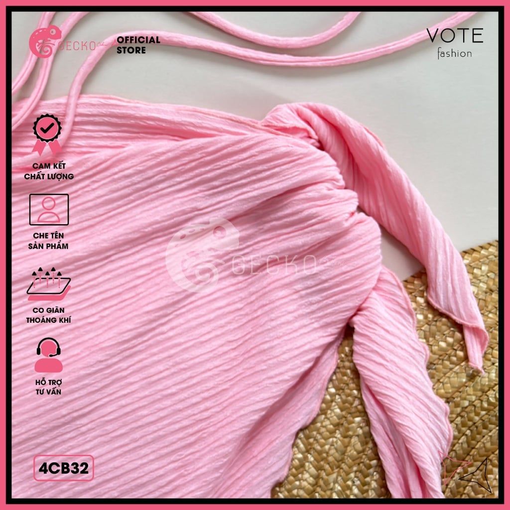  Combo 3 Món Bikini Tam Giác Mix Khoen Charm Kèm Khăn Cute GECKO 4CB32 