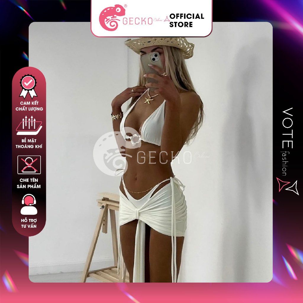  Combo 3 Món Bikini Khoen Méo Mix Váy Slay GECKO 4CB43 