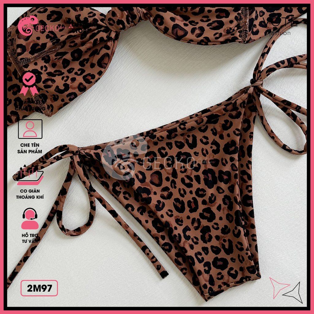  Bikini 2 Mảnh Áo Cúp Lotkhe Hoạ Tiết Da Beo Sexy GECKO 2M97 
