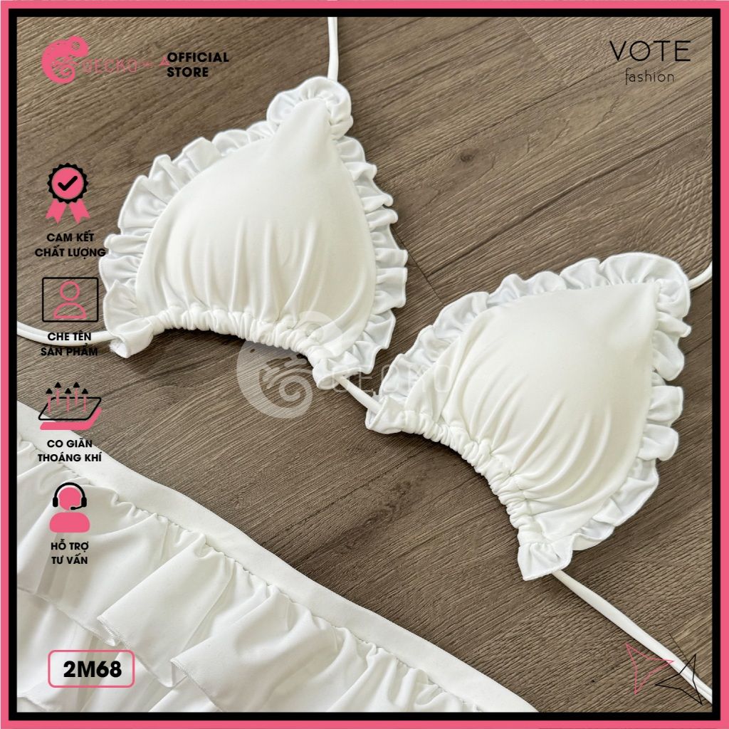  Bikini 2 Mảnh Tam Giác Quần Bèo Dễ Thương Gợi Cảm GECKO 2M68 