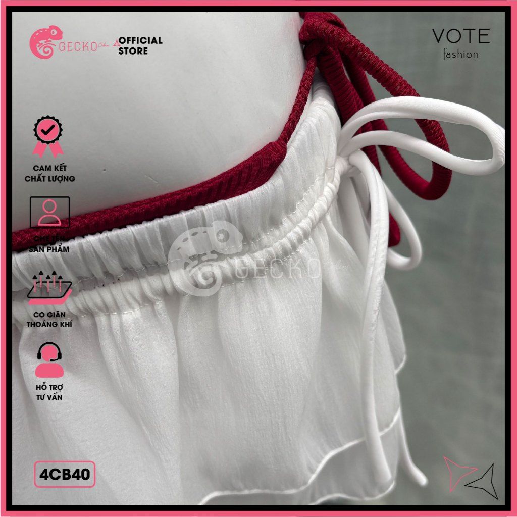  Combo 3 Món Tam Giác Phối Chân Váy Ngắn 2 Tầng GECKO 4CB40 