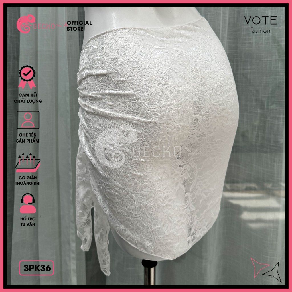  Khăn Ren Hoa Mix Cùng Bikini Xinh Xắn GECKO 3PK36 