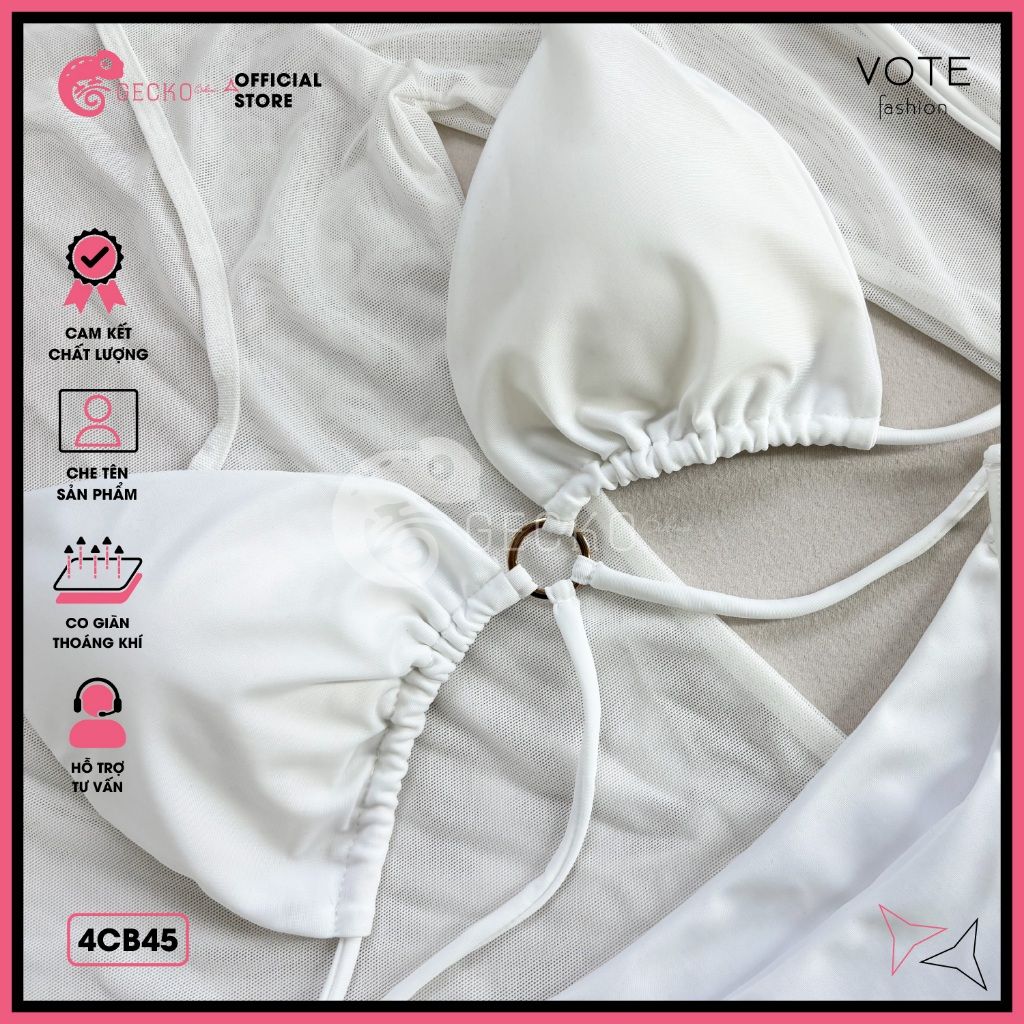  Combo 3 Món Tam Giác Phối Áo Lưới Kèm Khoen Slay GECKO 4CB45 