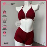  Bikini 2 Mảnh Nơ Quần Đùi Tăm Lạnh Dễ Thương GECKO 2M77 