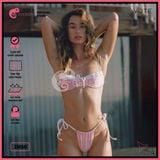  Bikini 2 Mảnh Gọng Áo Phối Line Trắng Rút Dây Vintage GECKO 2M50 