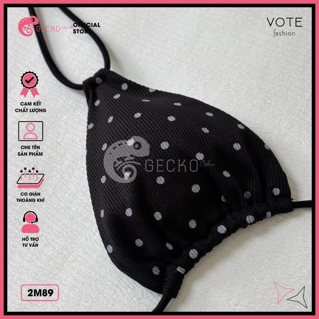  Bikini 2 Mảnh Tam Giác Chấm Bi Quần Váy Dễ Thương GECKO 2M89 