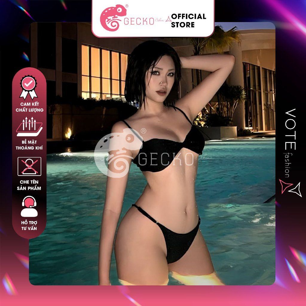  Bikini 2 Mảnh Áo Lượn Sóng Quần Lotkhe GECKO 2M08 