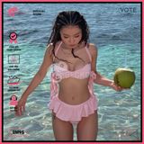  Bikini 2 Mảnh Áo Xoắn Tua Rua Quần Bèo GECKO 2M95 