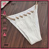  Bikini 2 Mảnh Tam Giác Hoạ Tiết Gợn Sóng Mix Dây Màu Nude Dễ Thương GECKO 2M82 