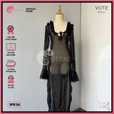  Áo Lưới Cover Bikini Khoét Ngực Xẻ Tà Sexy GECKO 3PK34 