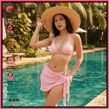  Combo 3 Món Bikini Tam Giác Mix Khoen Charm Kèm Khăn Cute GECKO 4CB32 