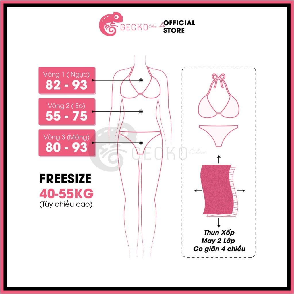  Bikini 2 Mảnh Tam Giác Hoạ Tiết Gợn Sóng Mix Dây Màu Nude Dễ Thương GECKO 2M82 