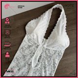 Đầm Ren Dáng Dài Hở Lưng Phối Chân Ren Mặc Cùng Bikini GECKO 3PK33 