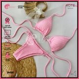  Bikini 2 Mảnh Tam Giác Xốp Mix 3 Khoen Charm Gợi Cảm GECKO 2M09 