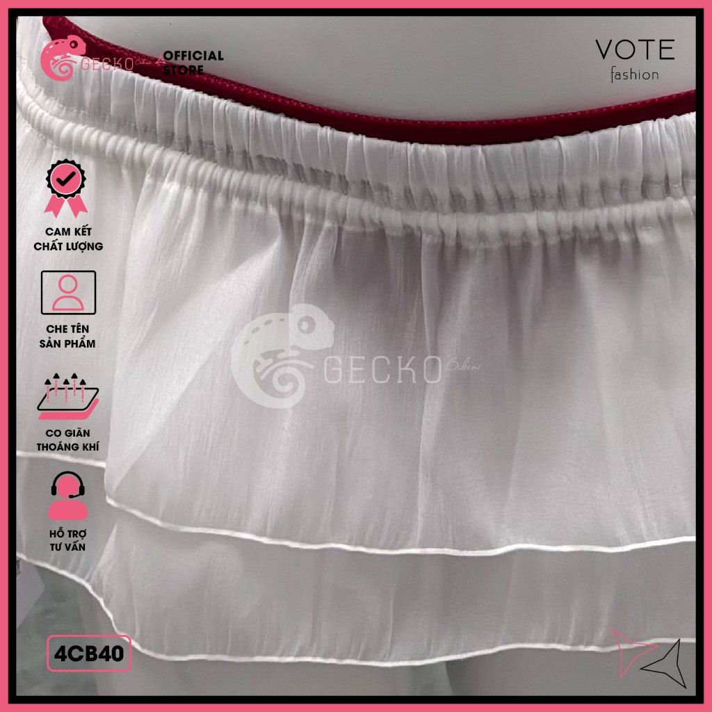  Combo 3 Món Tam Giác Phối Chân Váy Ngắn 2 Tầng GECKO 4CB40 