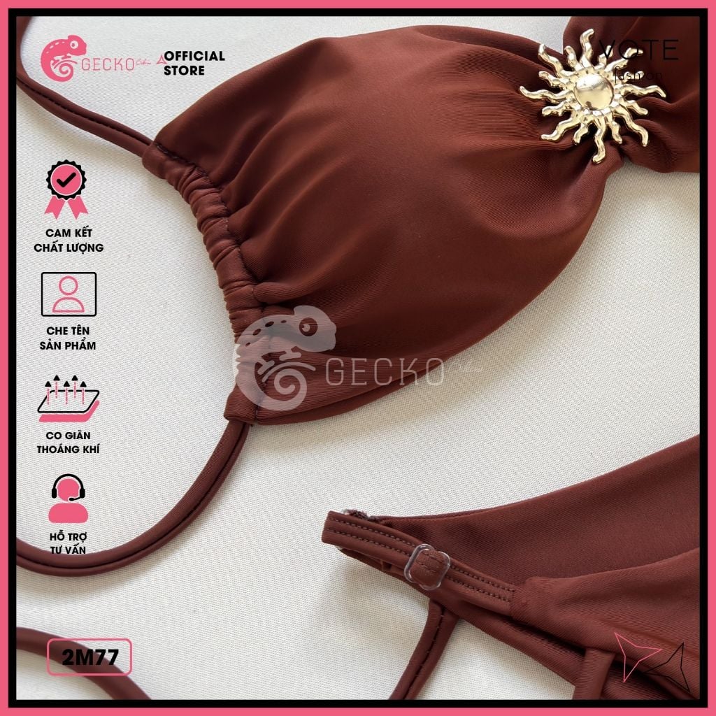  Bikini 2 Mảnh Cúp Phối Khoen Mặt Trời Slay GECKO 2M75 