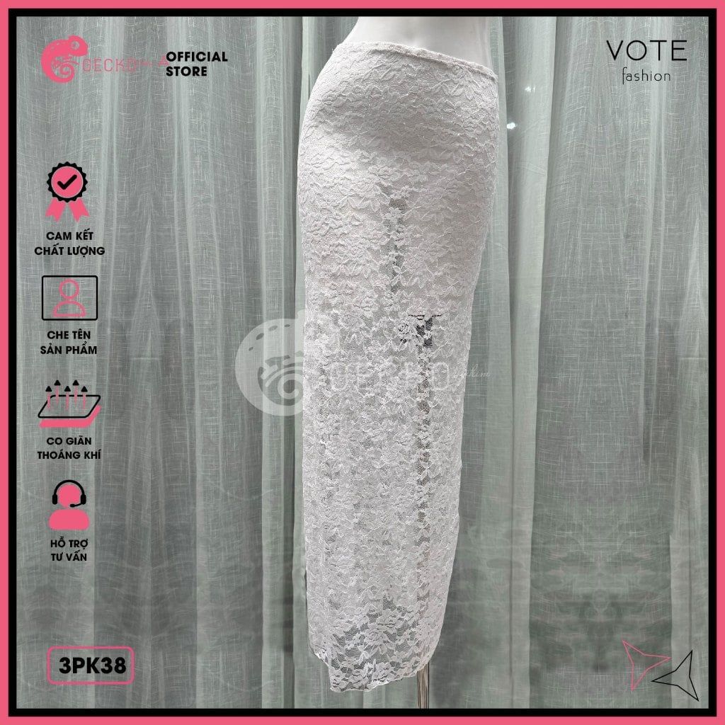  Chân Váy Ren Hoa Dáng Dài Mặc Kèm Bikini GECKO 3PK38 