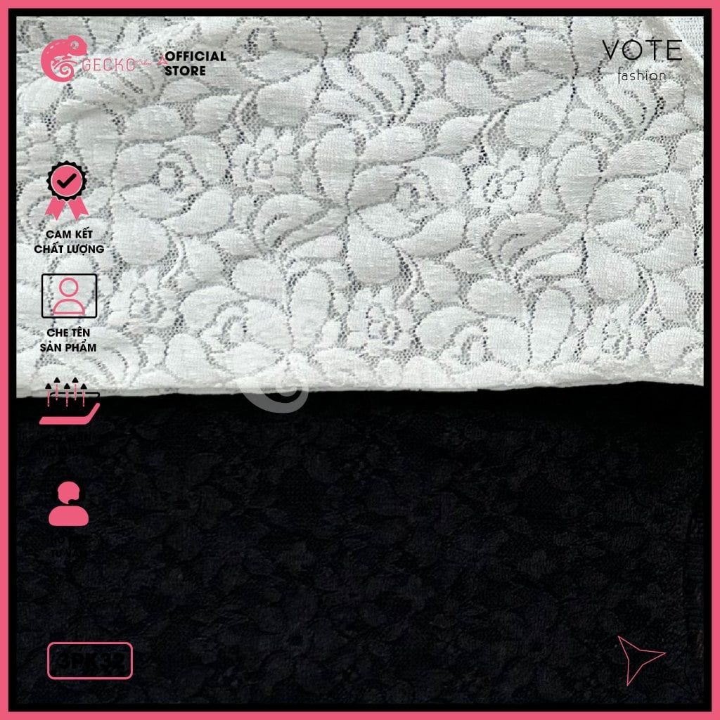  Áo Lưới Ren Hoa 2 Dây Khoét Lưng Mặc Cùng Bikini GECKO 3PK32 