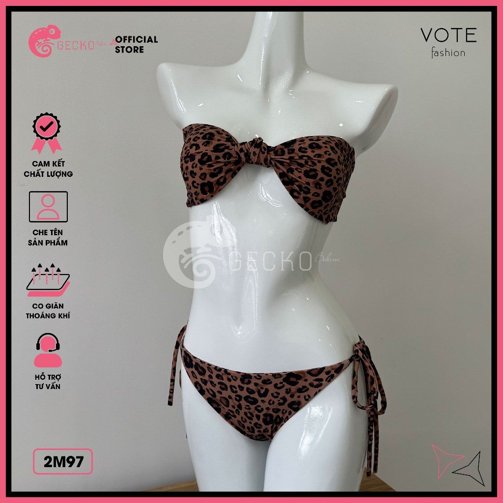  Bikini 2 Mảnh Áo Cúp Lotkhe Hoạ Tiết Da Beo Sexy GECKO 2M97 