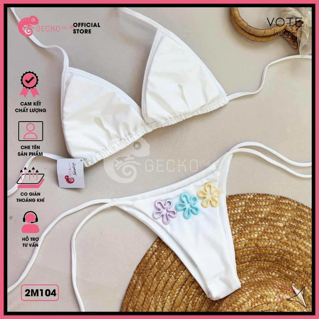 Bikini 2 Mảnh Tam Giác Charm Màu Sắc Dễ Thương GECKO 2M104 