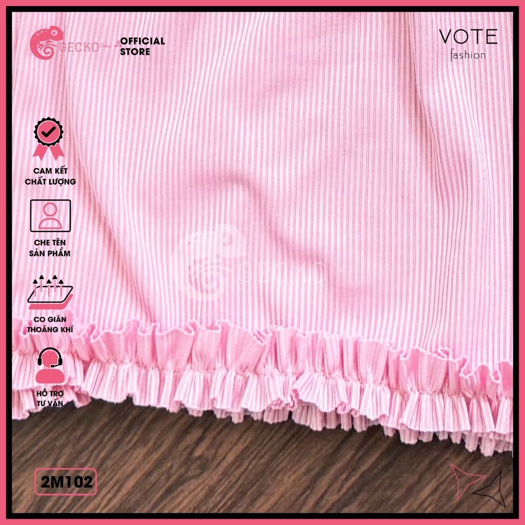  Bikini 2 Mảnh Áo Cúp Khoen U Quần Đùi Bèo Dễ Thương GECKO 2M102 