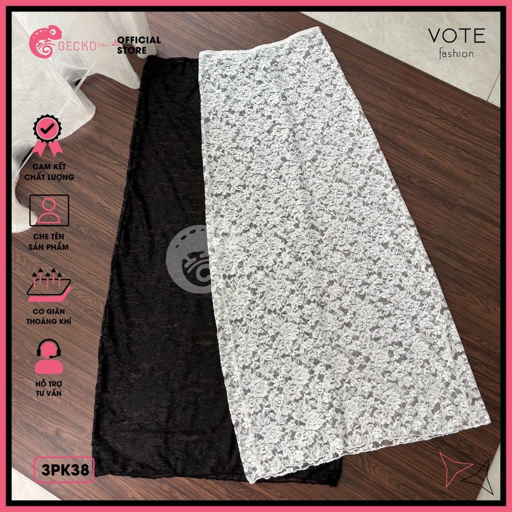  Chân Váy Ren Hoa Dáng Dài Mặc Kèm Bikini GECKO 3PK38 