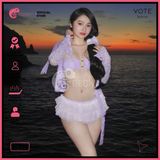  Combo 3 Món Bikini Áo Lưới Ren Hoa Bikini Váy Bèo GECKO 4CB28 