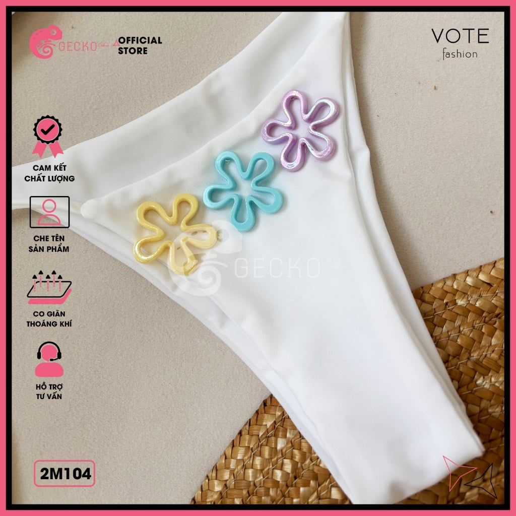  Bikini 2 Mảnh Tam Giác Charm Màu Sắc Dễ Thương GECKO 2M104 