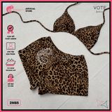  Bikini 2 Mảnh Tam Giác Quần Đùi Hoạ Tiết Beo Sexy GECKO 2M85 