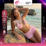  Bikini 2 Mảnh Tam Giác Mix Khoen Mặt Trời Quần Đùi Tăm Lạnh Cute GECKO 2M80 