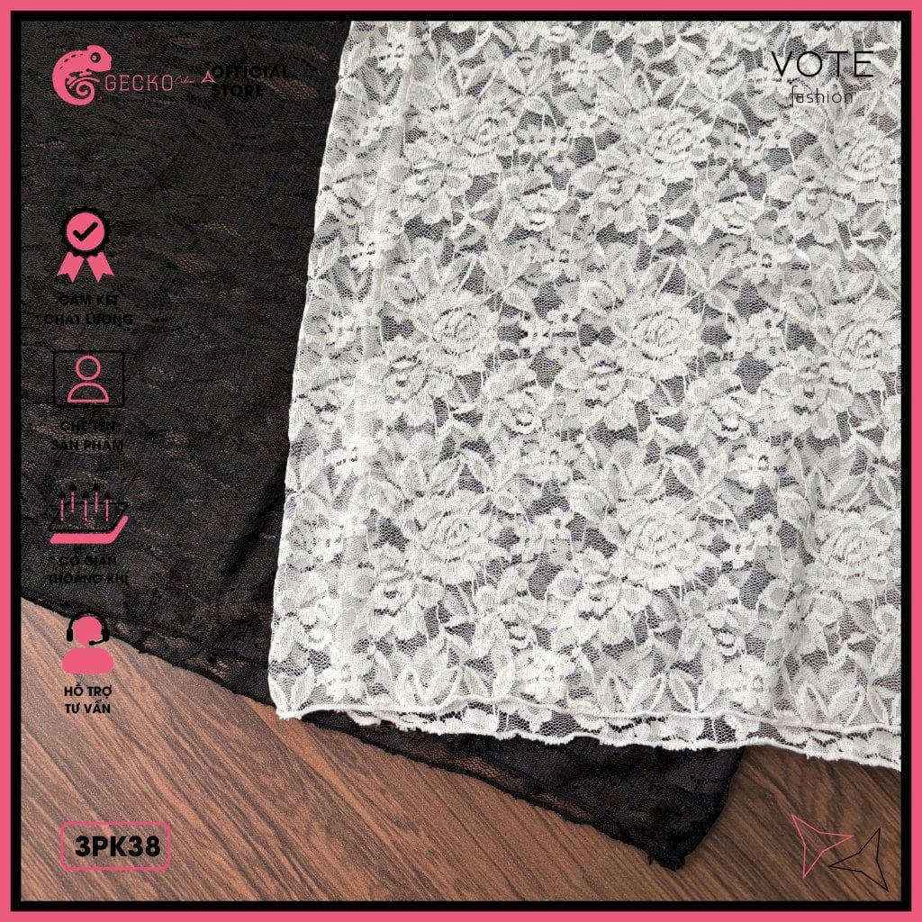  Chân Váy Ren Hoa Dáng Dài Mặc Kèm Bikini GECKO 3PK38 