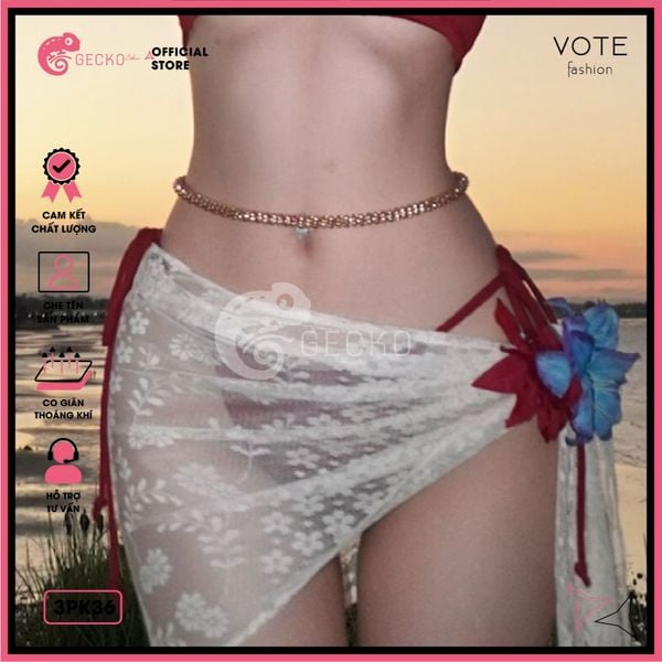  Khăn Ren Hoa Mix Cùng Bikini Xinh Xắn GECKO 3PK36 