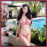  Bikini 2 Mảnh Tam Giác Hoạ Tiết 3D Hoa Hồng GECKO 2M81 