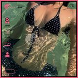  Bikini 2 Mảnh Tam Giác Chấm Bi Quần Váy Dễ Thương GECKO 2M89 